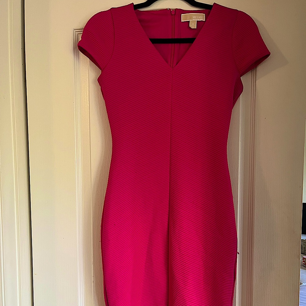 Michael Kors Hot Pink Midi Dress